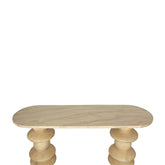 Sidetable Callain Natural Mango Wood Marble Ovaal PTMD - Sidetable - PTMD - livinglovely.nl
