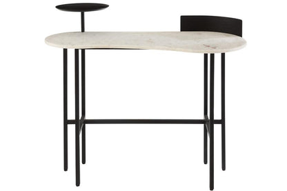 Sidetable Marmer/Ijzer Wit/Zwart - Sidetable - J-Line - livinglovely.nl