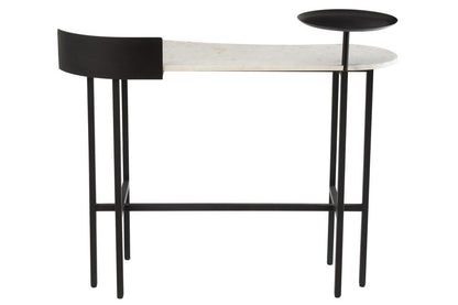 Sidetable Marmer/Ijzer Wit/Zwart - Sidetable - J-Line - livinglovely.nl
