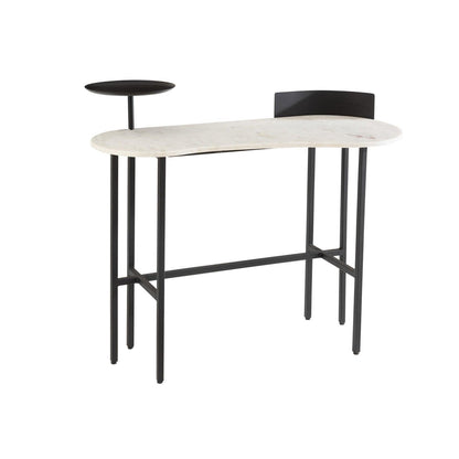 Sidetable Marmer/Ijzer Wit/Zwart - Sidetable - J-Line - livinglovely.nl