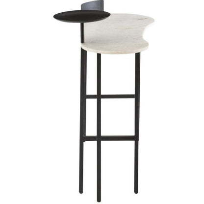 Sidetable Marmer/Ijzer Wit/Zwart - Sidetable - J-Line - livinglovely.nl