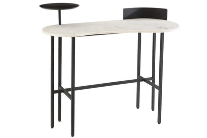 Sidetable Marmer/Ijzer Wit/Zwart - Sidetable - J-Line - livinglovely.nl