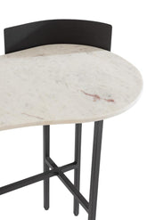 Sidetable Marmer/Ijzer Wit/Zwart - Sidetable - J-Line - livinglovely.nl