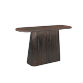 Ovale sidetable Salvator van Livingfurn in donker mangohout Walnut