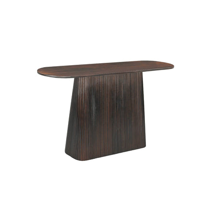Ovale sidetable Salvator van Livingfurn in donker mangohout Walnut