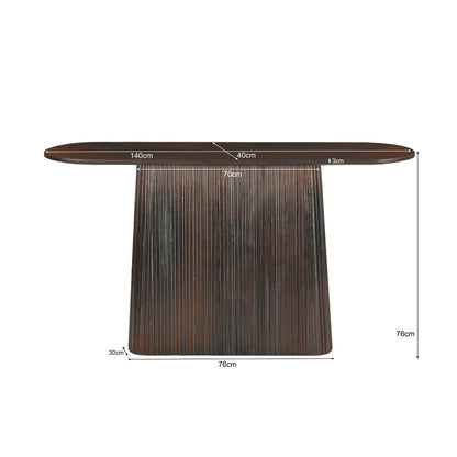 Maatschets van de Salvator sidetable, 140 bij 40 bij 76 cm