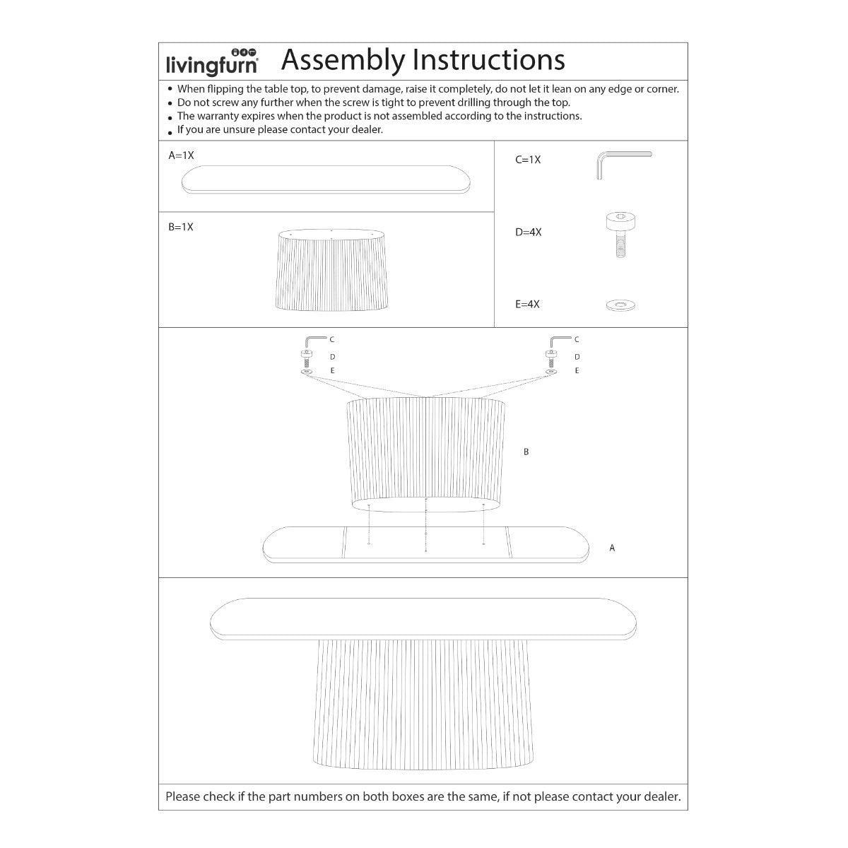 Montage-instructie voor de Salvator sidetable van Livingfurn