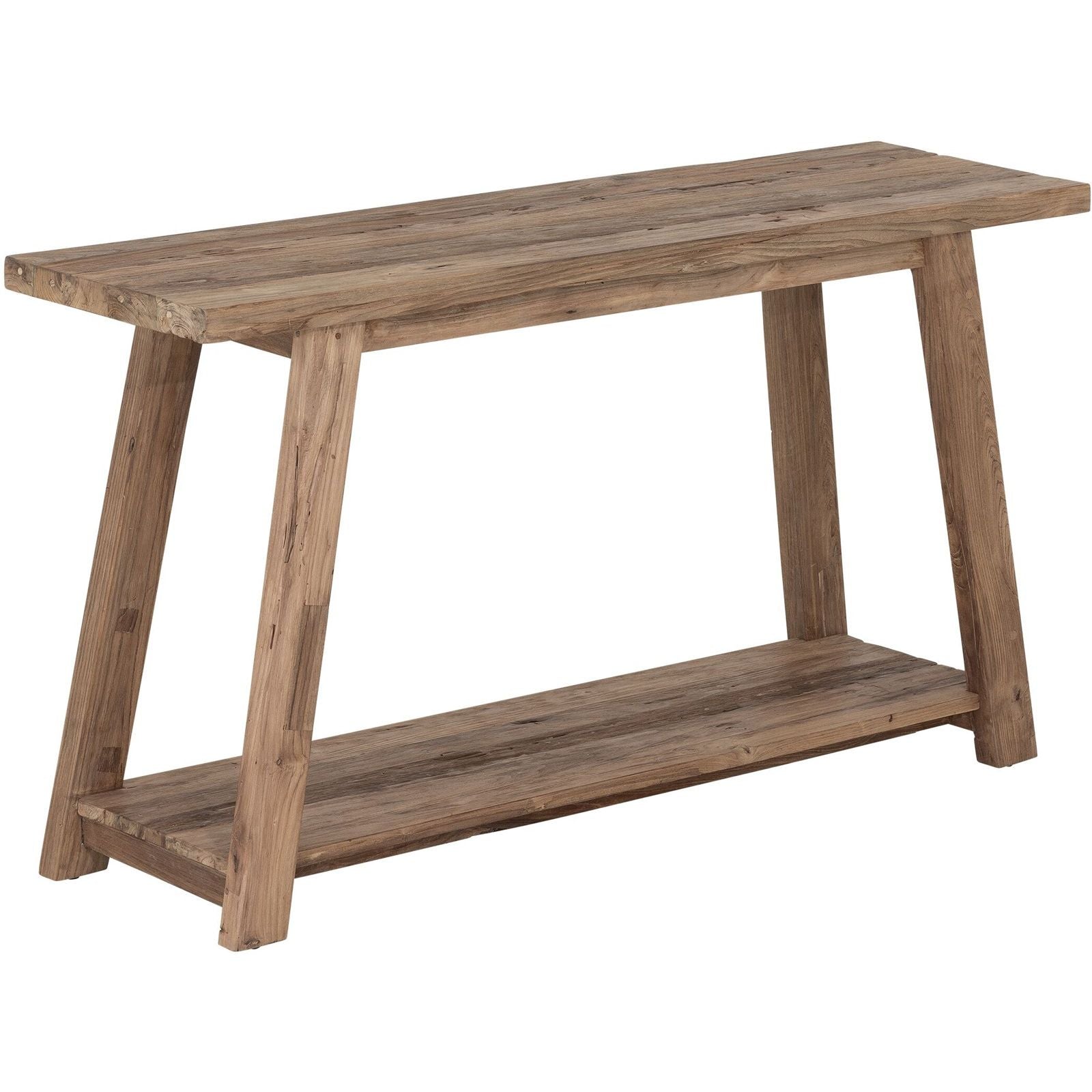 Sidetable Valley van MUST Living in naturel, gerecycled teakhout, volledig in beeld op een neutrale achtergrond