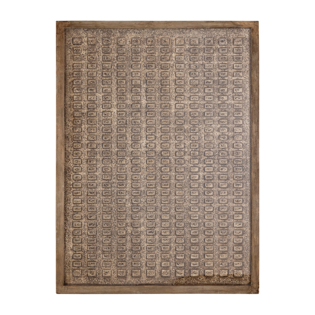 Sierre Bronze MDF Framed Wall Panel With Glass L van PTMD, bronskleurig ingelijst wandpaneel op witte achtergrond