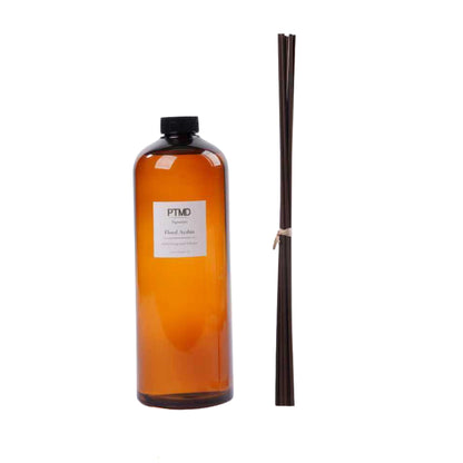 Signature Navulling Floral Arabia 1200ml van PTMD, grote navulfles voor geurstokjes Floral Arabia op wit