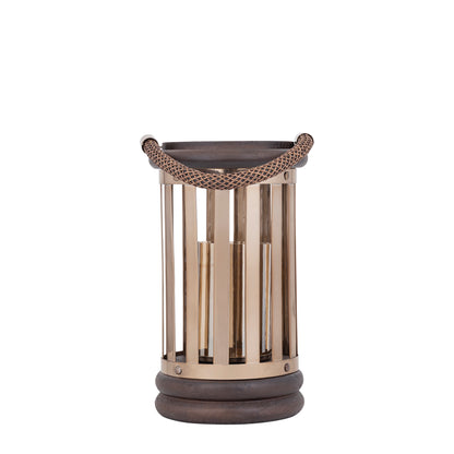 Sjorsh BrownGold Mango Wood St. Steel Lantern S PTMD - Lantaarn - PTMD - livinglovely.nl