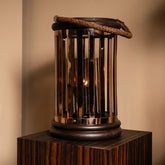 Sjorsh BrownGold Mango Wood St. Steel Lantern S PTMD - Lantaarn - PTMD - livinglovely.nl