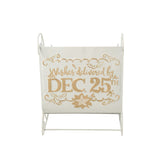 Decoratieve slee van J-Line in wit en goud metaal, chique blikvanger voor de kerstperiode