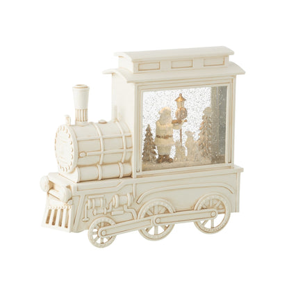 Sneeuwbol Locomotief Kunststof Wit H26cm J-Line