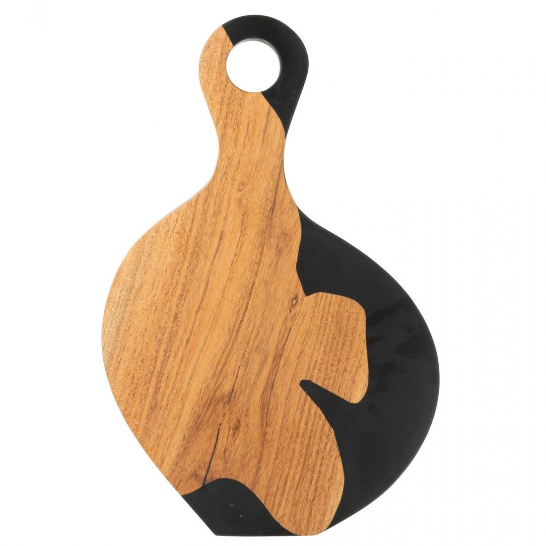 Snijplank Modern Acacia Hout/Epoxyhars Naturel/Zwart J-Line - Serveerplank - J-Line - livinglovely.nl