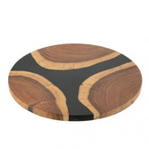 Snijplank Rond Acacia Hout/Epoxyhars Naturel/Zwart - Serveerplank - J-Line - livinglovely.nl