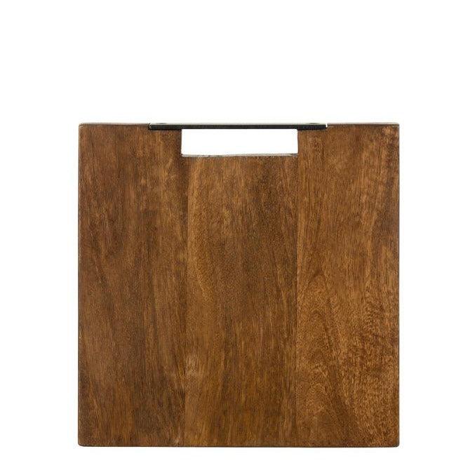 Snijplank Vierkant Mango Hout Bruin Small - Serveerplank - J-Line - livinglovely.nl