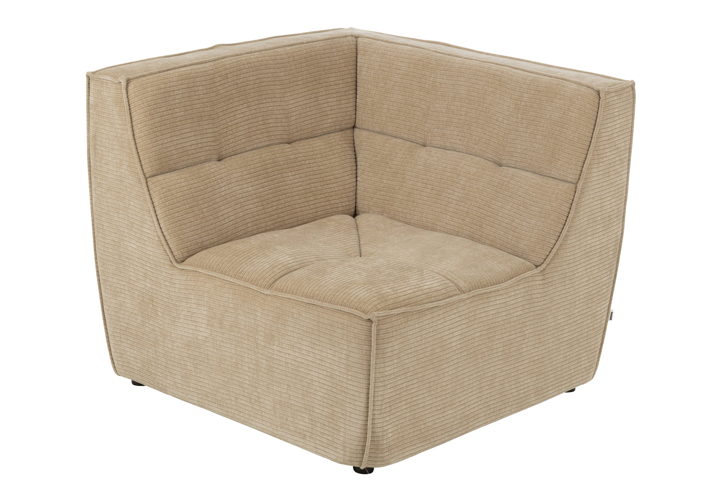 Sofa Corner Grid Poplar Wood/Foam Dark Beige - - J-Line - livinglovely.nl