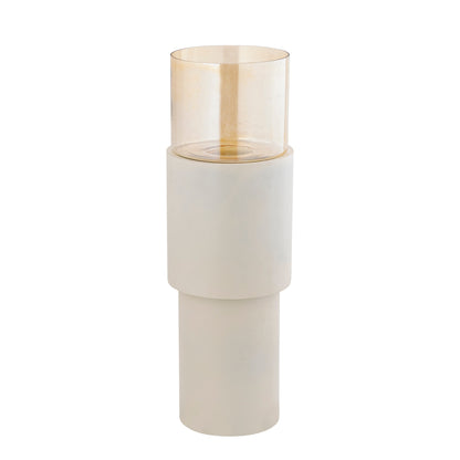 Soon Cream iron floor stormlight luster glass L PTMD - Kandelaar - PTMD - livinglovely.nl