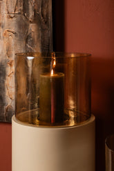 Soon Cream iron floor stormlight luster glass S PTMD - Kandelaar - PTMD - livinglovely.nl