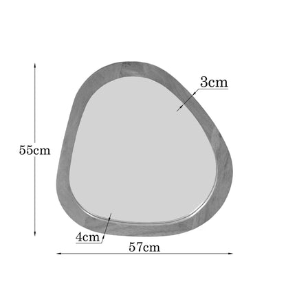 Maattekening van de Spiegel Lou Organisch Zand 57x55cm van Starfurn met alle afmetingen