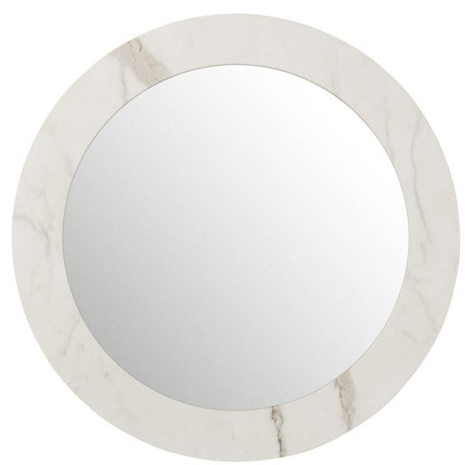Spiegel Marmer Mdf/Glas Wit Large 80x80cm - Spiegel - J-Line - livinglovely.nl