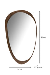 Spiegel Onregelmatig Mango Hout Donker Bruin Large 51x83x3,5cm - Spiegel - J-Line - livinglovely.nl