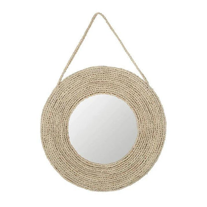 Spiegel Riva van MUST Living, vierkante spiegel met brede rand van gevlochten zeegras in naturel