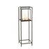 Staand Windlicht Hurricane Vierkant Zwart J-Line - Windlicht - J-Line - livinglovely.nl