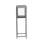 Staand Windlicht Hurricane Vierkant Zwart J-Line - Windlicht - J-Line - livinglovely.nl