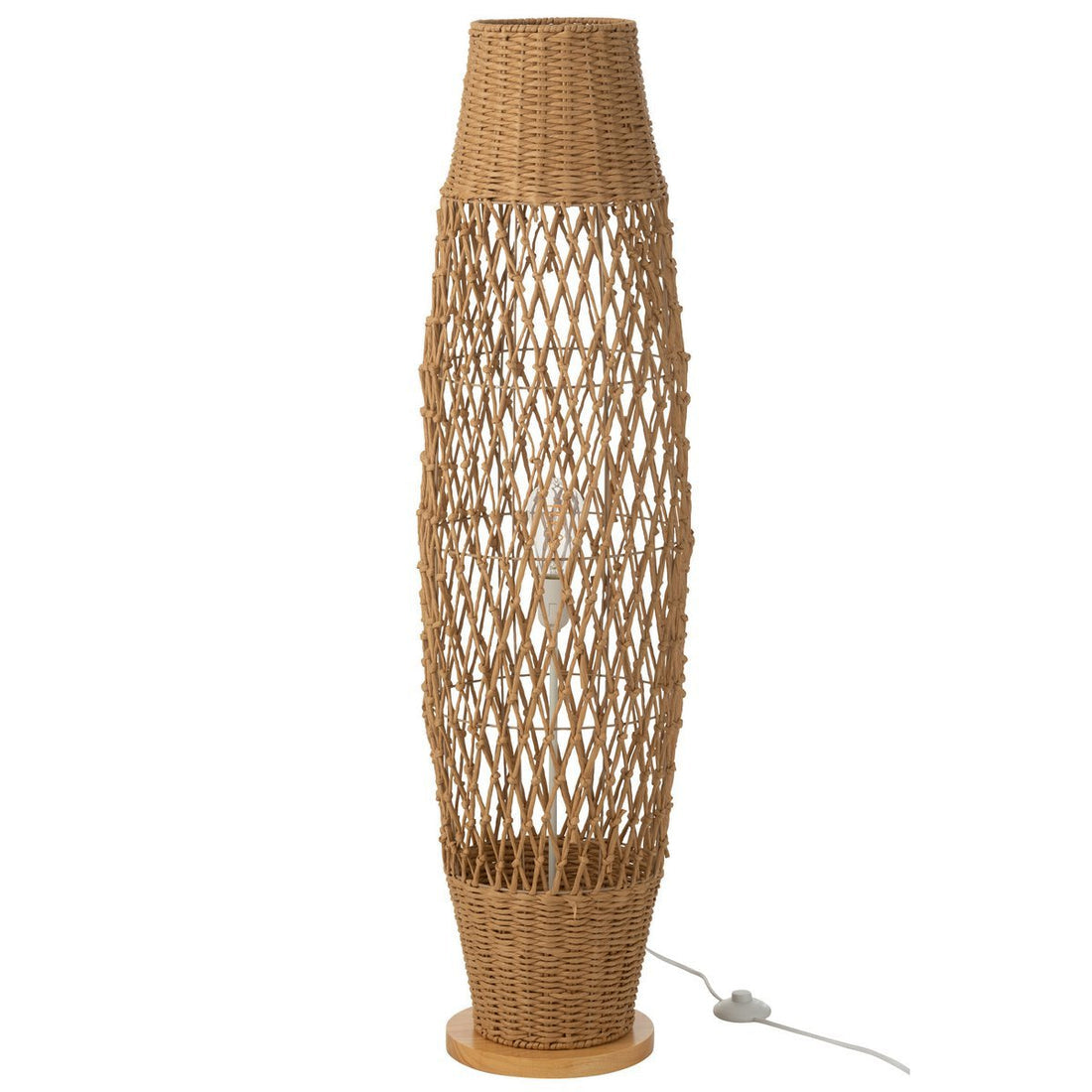 Staanlamp Metaal Getwist Donker Naturel - Vloerlamp - J-Line - livinglovely.nl