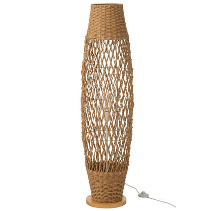 Staanlamp Metaal Getwist Donker Naturel - Vloerlamp - J-Line - livinglovely.nl