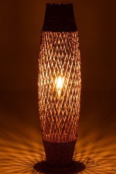 Staanlamp Metaal Getwist Donker Naturel - Vloerlamp - J-Line - livinglovely.nl