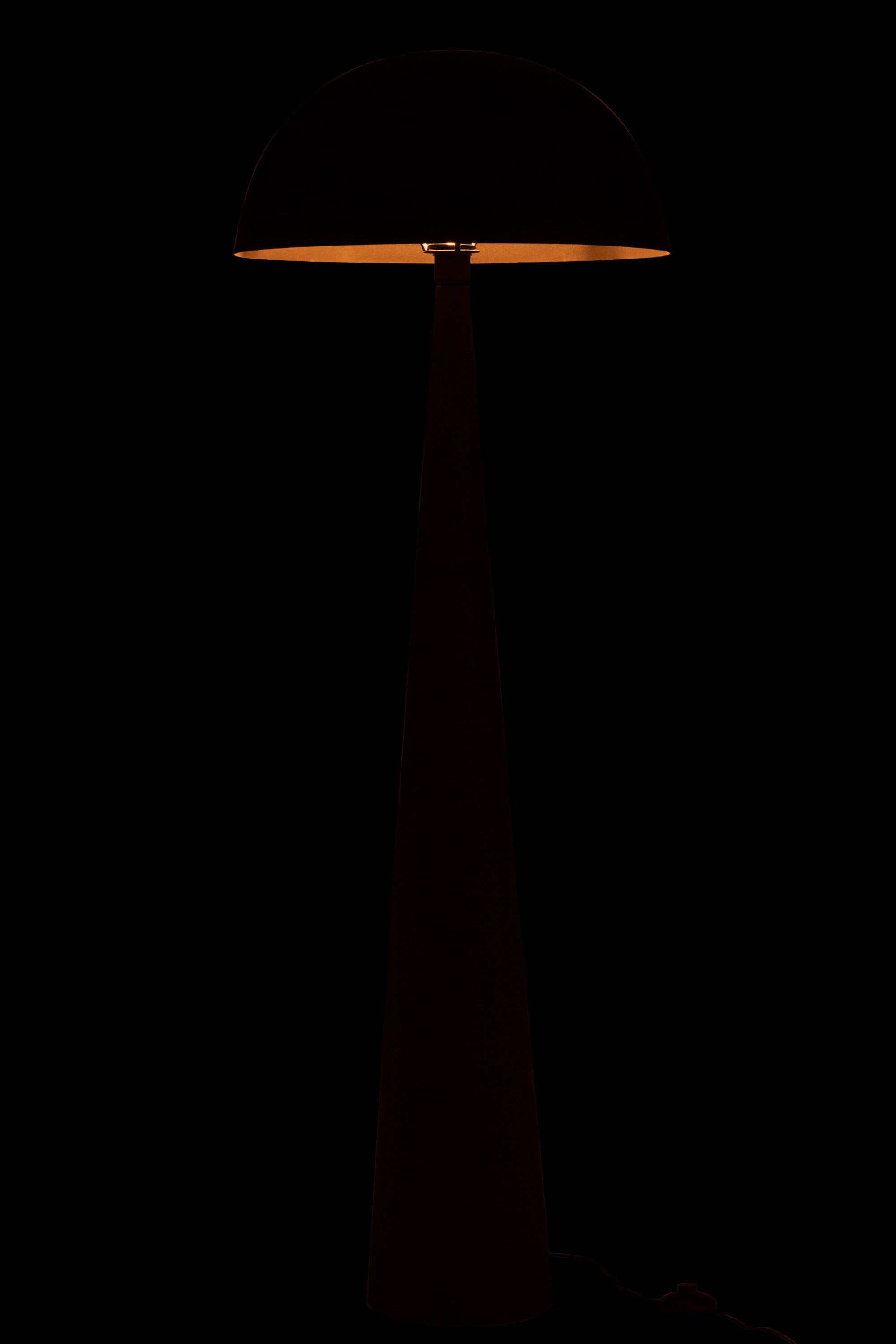 Staanlamp Paddenstoel Metaal Mat Zwart - Vloerlamp - J-Line - livinglovely.nl