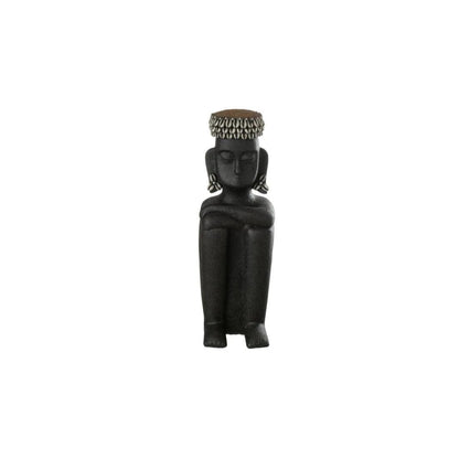 Standbeeld Zittend Etnisch Steen/Resine Zwart Small - Beeld - J-Line - livinglovely.nl