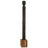 Statue Kuru Gerecycleerd Hout Zwart/Naturel - Beeld - J-Line - livinglovely.nl