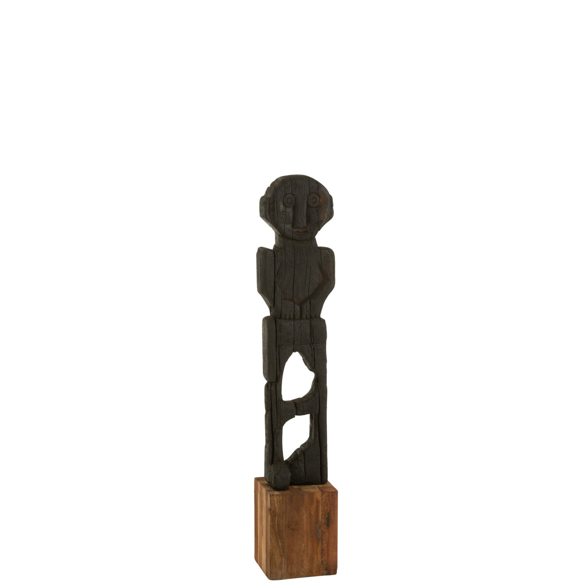 Statue Mara Gerecycleerd Hout Zwart/Naturel H107,5 J-Line