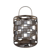 Stenn Brass iron round wired lantern squares L PTMD - Lantaarn - PTMD - livinglovely.nl