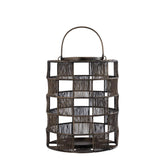 Stenn Brass iron round wired lantern squares S PTMD - Lantaarn - PTMD - livinglovely.nl