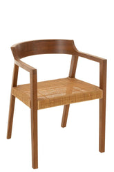 Stoel Emma Teakhout Bruin - Eetkamerstoel - J-Line - livinglovely.nl