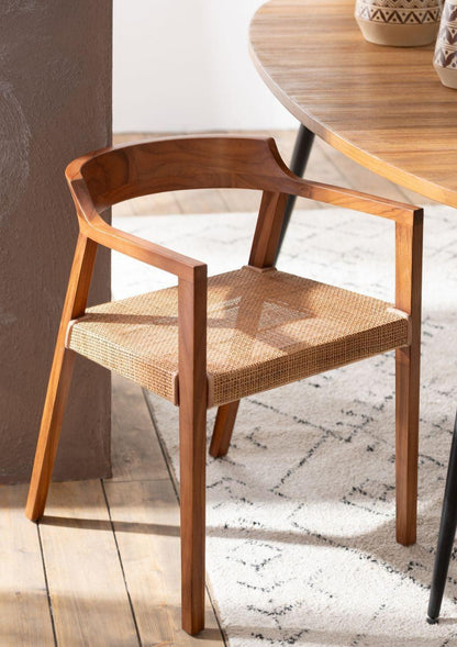 Stoel Emma Teakhout Bruin - Eetkamerstoel - J-Line - livinglovely.nl