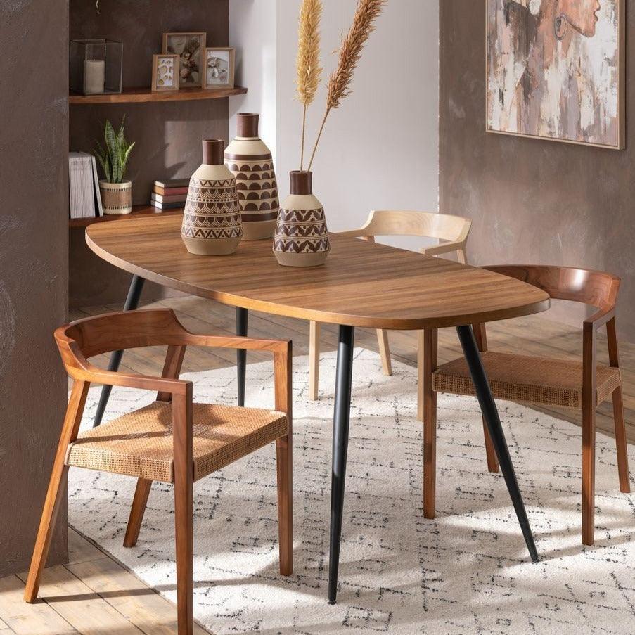 Stoel Emma Teakhout Bruin - Eetkamerstoel - J-Line - livinglovely.nl