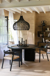 Stoel Emma Teakhout Zwart/Bruin - Eetkamerstoel - J-Line - livinglovely.nl