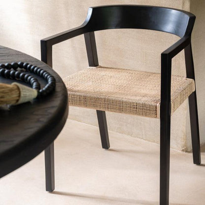 Stoel Emma Teakhout Zwart/Bruin - Eetkamerstoel - J-Line - livinglovely.nl