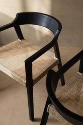 Stoel Emma Teakhout Zwart/Bruin - Eetkamerstoel - J-Line - livinglovely.nl