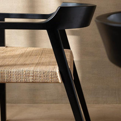 Stoel Emma Teakhout Zwart/Bruin - Eetkamerstoel - J-Line - livinglovely.nl