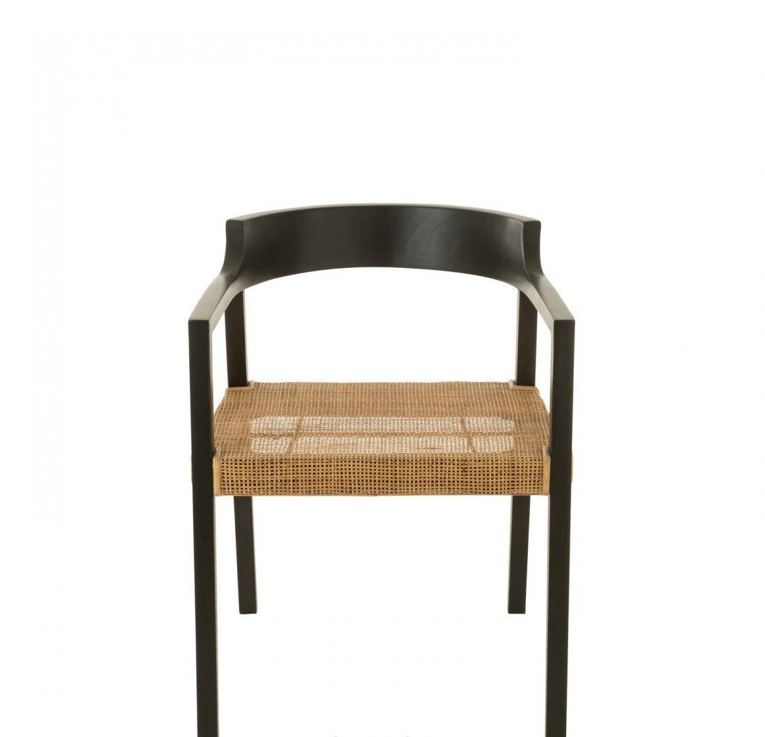 Stoel Emma Teakhout Zwart/Bruin - Eetkamerstoel - J-Line - livinglovely.nl