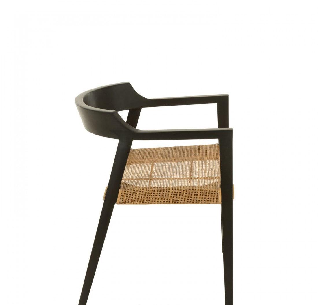 Stoel Emma Teakhout Zwart/Bruin - Eetkamerstoel - J-Line - livinglovely.nl