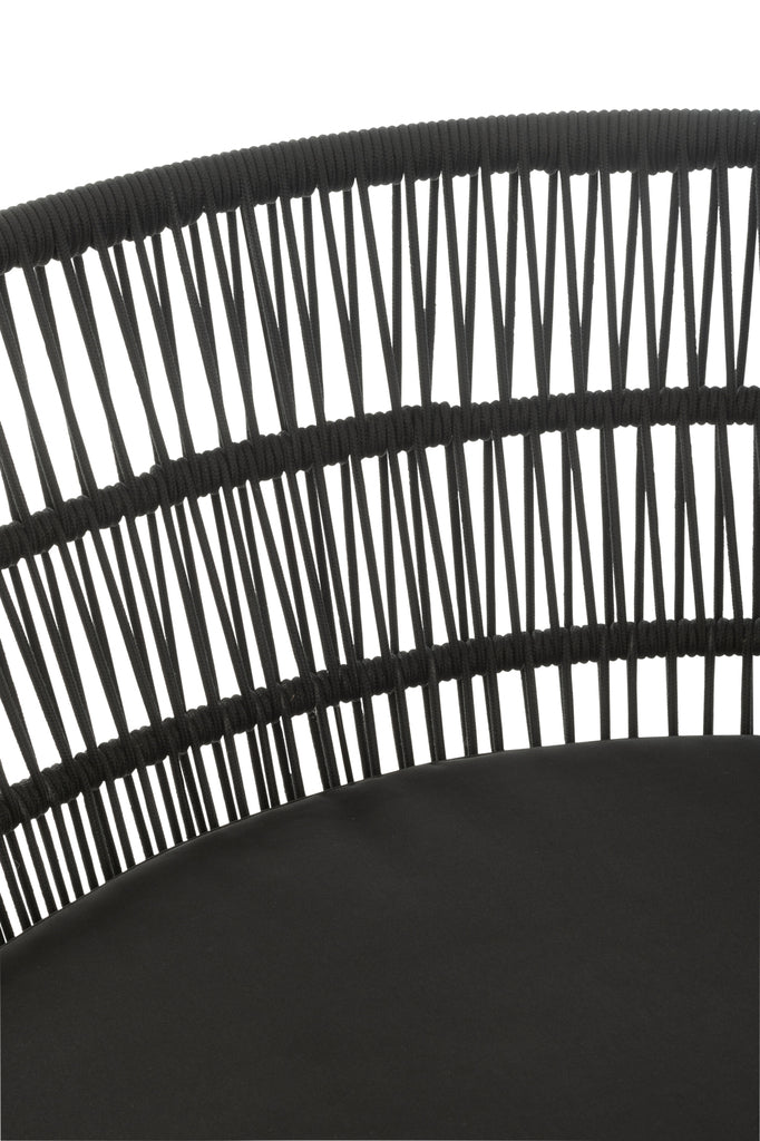 Stoel Joa Metaal/Rattan Zwart - Outdoor loungestoel - J-Line - livinglovely.nl