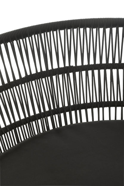 Stoel Joa Metaal/Rattan Zwart - Outdoor loungestoel - J-Line - livinglovely.nl